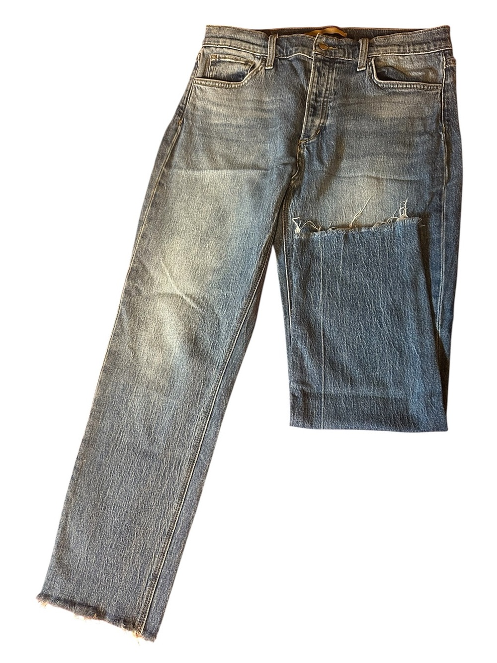 Joe's Women's The Scout Mid Rise Slim Tomboy Crop Jeans w/ Raw Edges - 30W